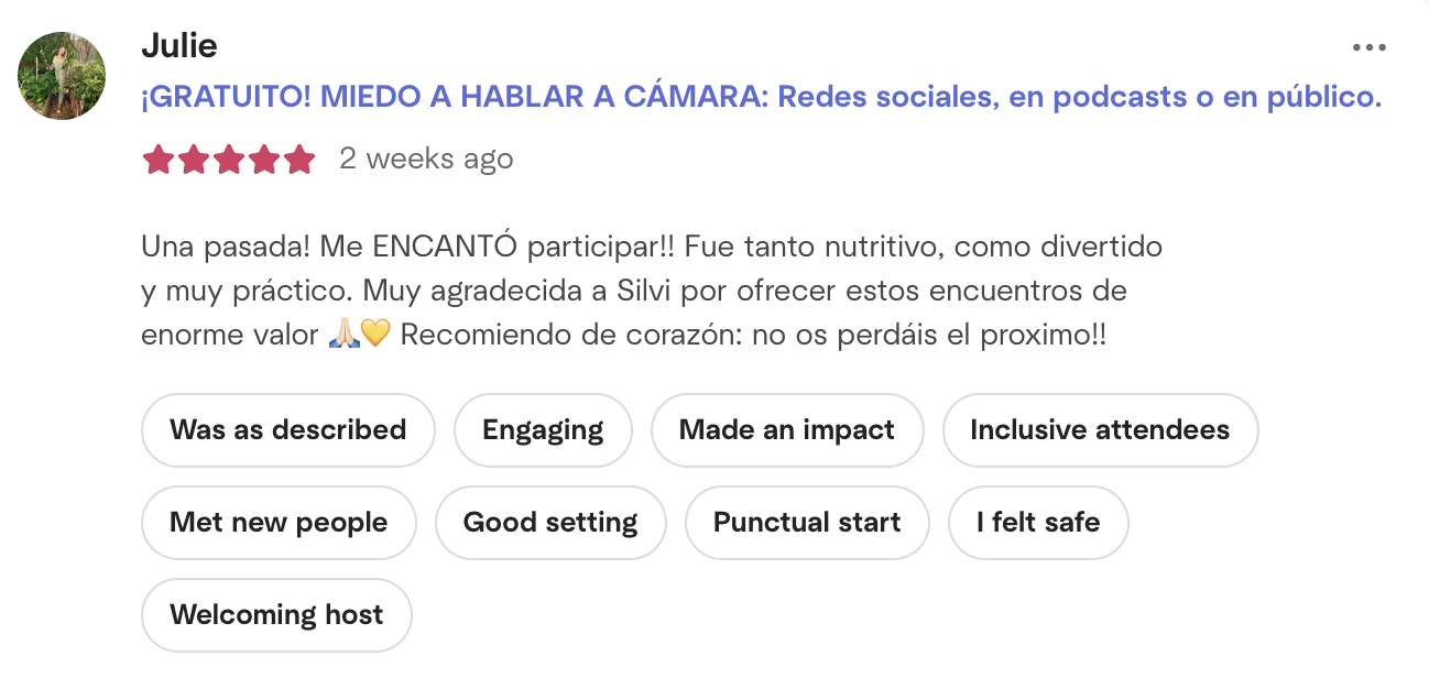 Testimonions talleres presenciales malaga - Silvina Hood - Oratoria Comunicación y Liderazgo 43