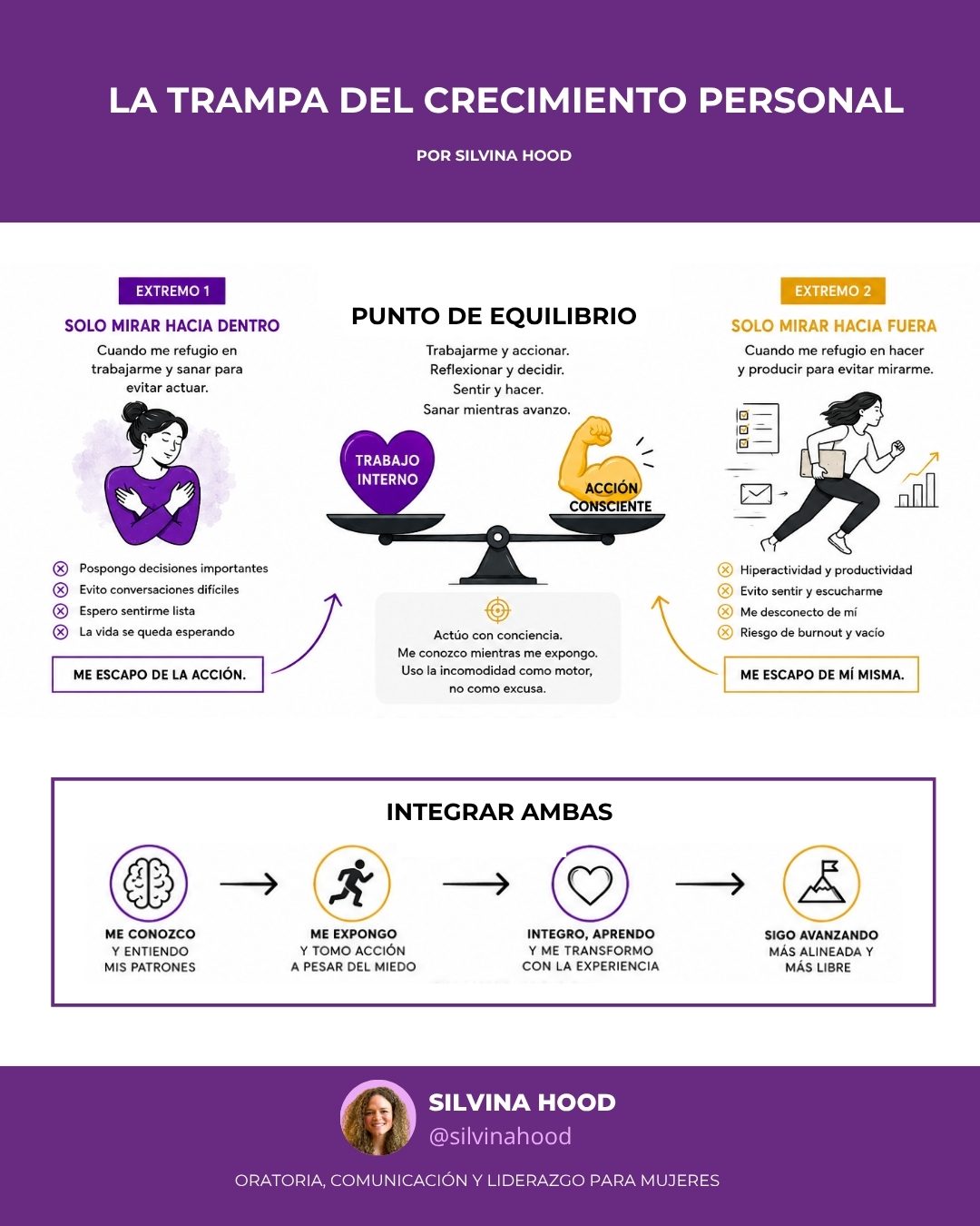 11 La trampa del crecimiento personal de líderes y oradores públicos - Ilustración de Silvina Hood